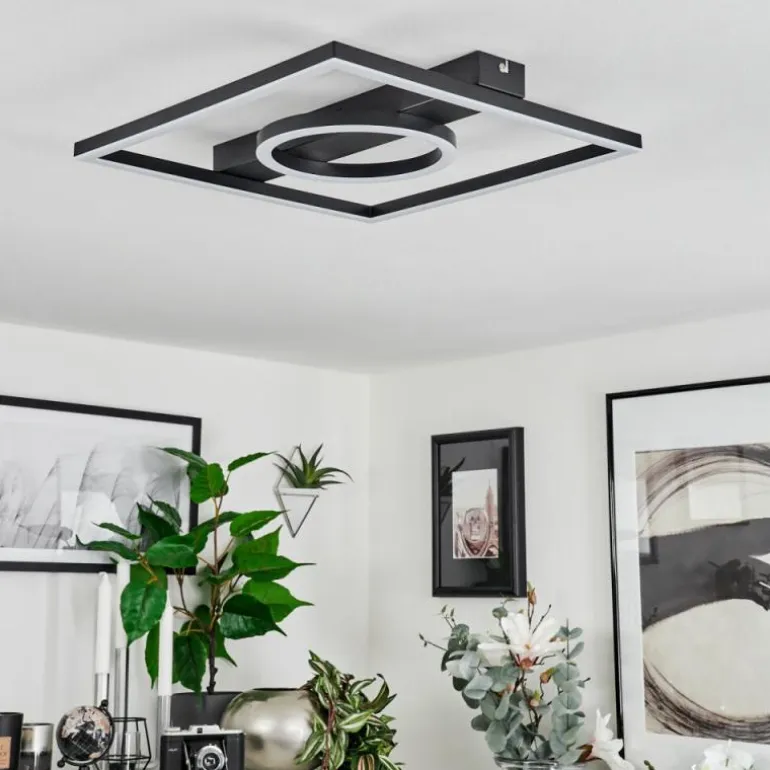 Plafonnier Canhoso LED Noir, 1 lumière