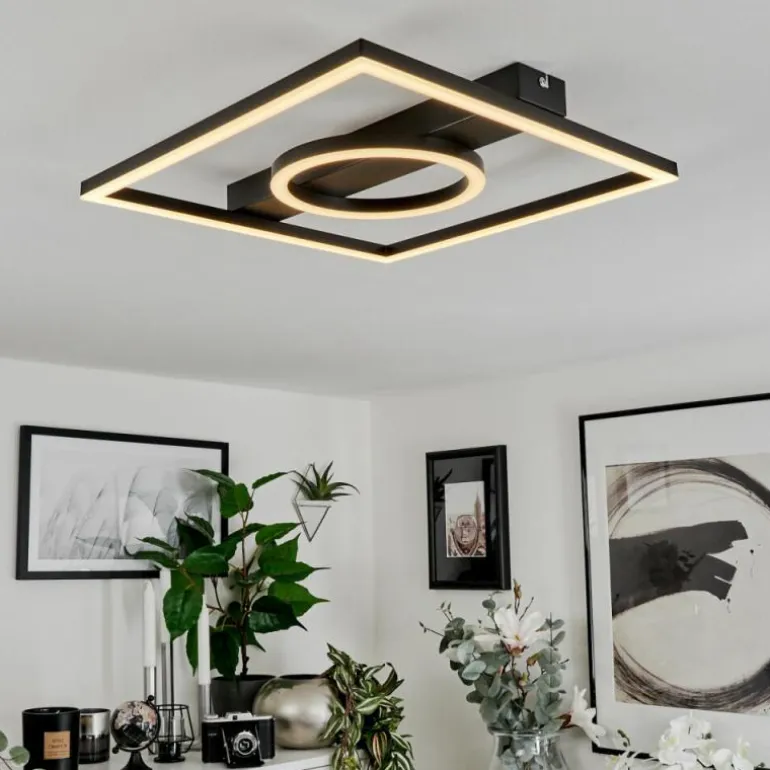 Plafonnier Canhoso LED Noir, 1 lumière
