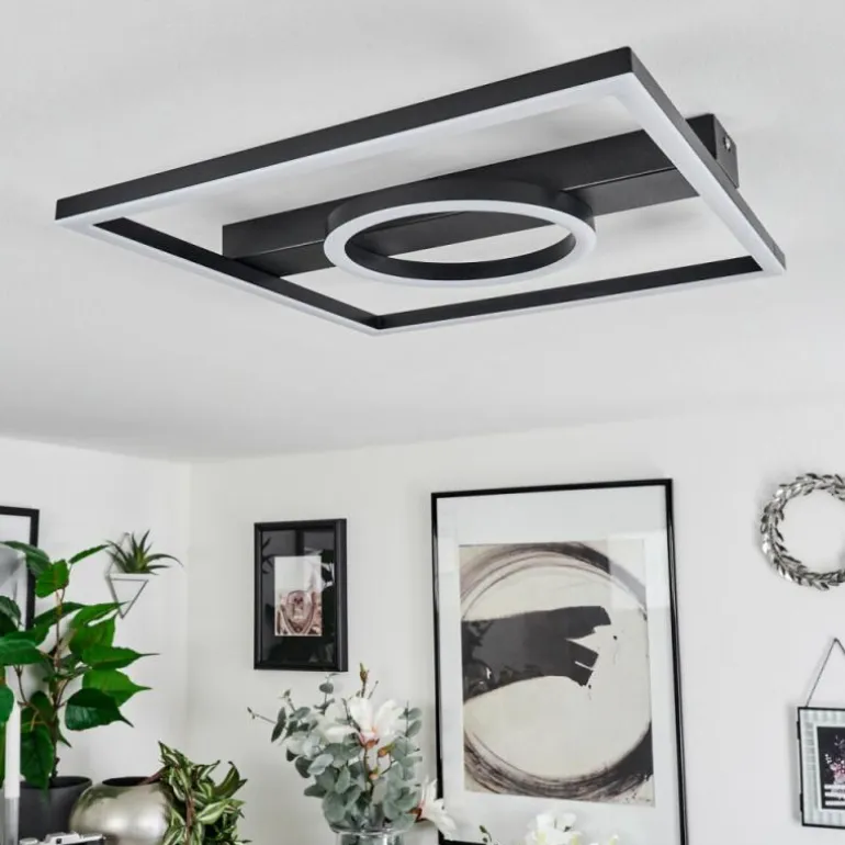 Plafonnier Canhoso LED Noir, 1 lumière