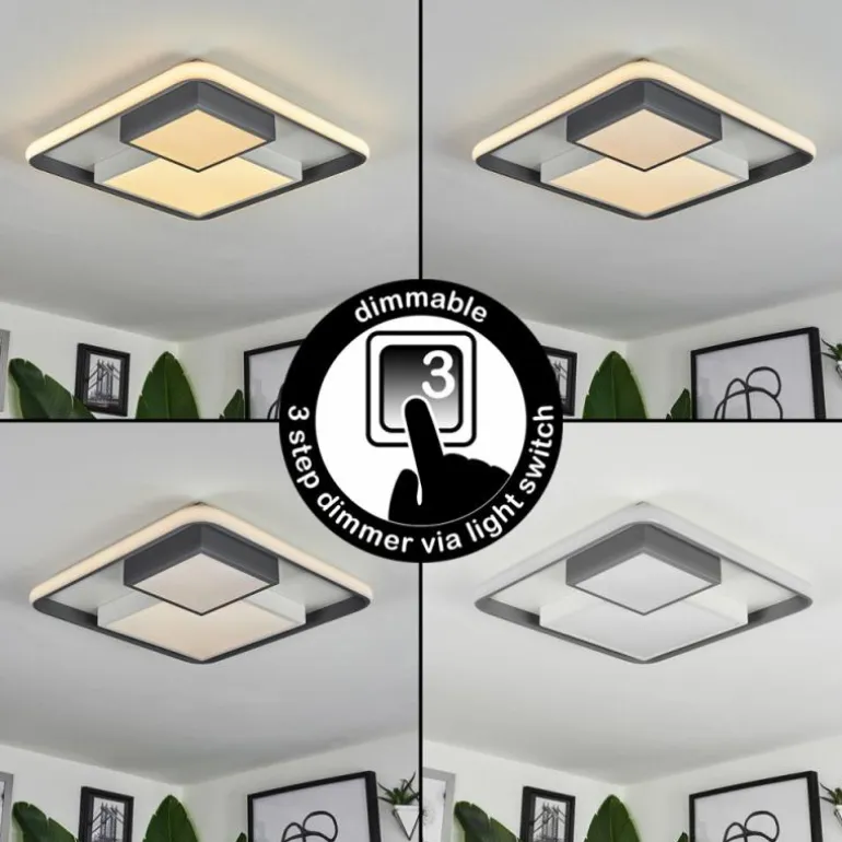 Plafonnier Casqueira LED Gris, Blanc, 1 lumière