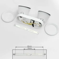 Plafonnier Especiosa Blanc, 2 lumières