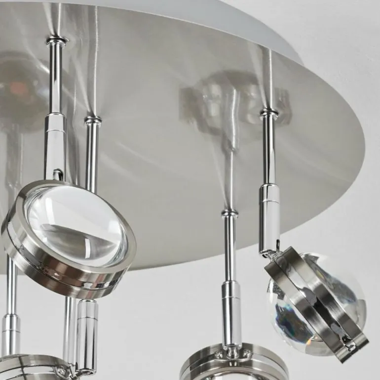 Plafonnier Fernandaires LED Nickel mat, 18 lumières