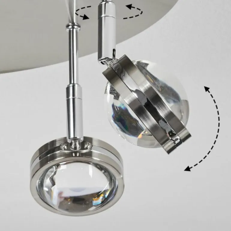 Plafonnier Fernandaires LED Nickel mat, 18 lumières
