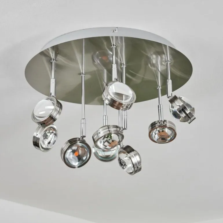 Plafonnier Fernandaires LED Nickel mat, 18 lumières