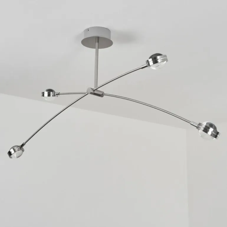 Plafonnier Fernandaires LED Nickel mat, 8 lumières