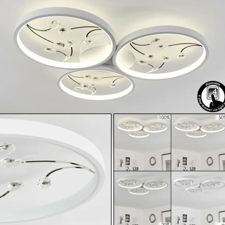 Plafonnier Fombillou LED Blanc, 1 lumière