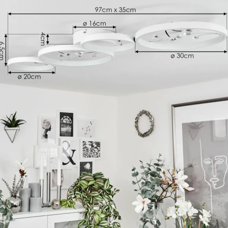 Plafonnier Fombillou LED Blanc, 1 lumière