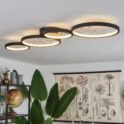 Plafonnier Fombillou LED Noir, 1 lumière