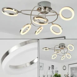 Plafonnier Frans LED Nickel mat, 1 lumière