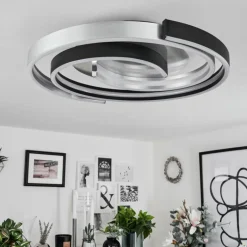 Plafonnier Golega LED Aluminium, Noir, 1 lumière