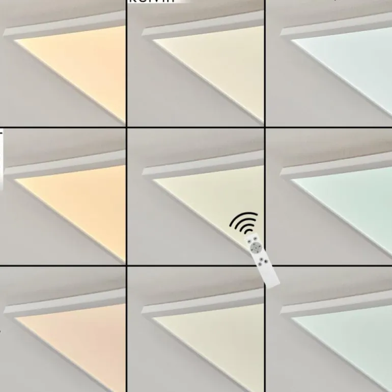 Plafonnier Hortinhas LED Blanc, 1 lumière, Télécommandes, Changeur de couleurs