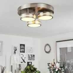 Plafonnier Huallilemu LED Nickel mat, 3 lumières