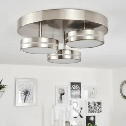 Plafonnier Huallilemu LED Nickel mat, 3 lumières