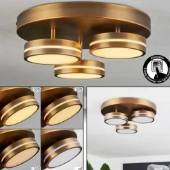 Plafonnier Huallilemu LED Vieux laiton, 3 lumières