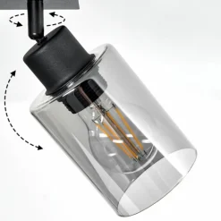 Plafonnier Hunouri Noir, 3 lumières