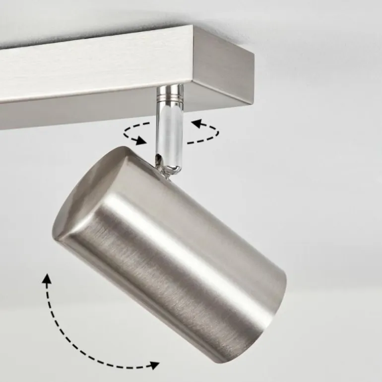 Plafonnier Javel Chrome, Nickel mat, 5 lumières