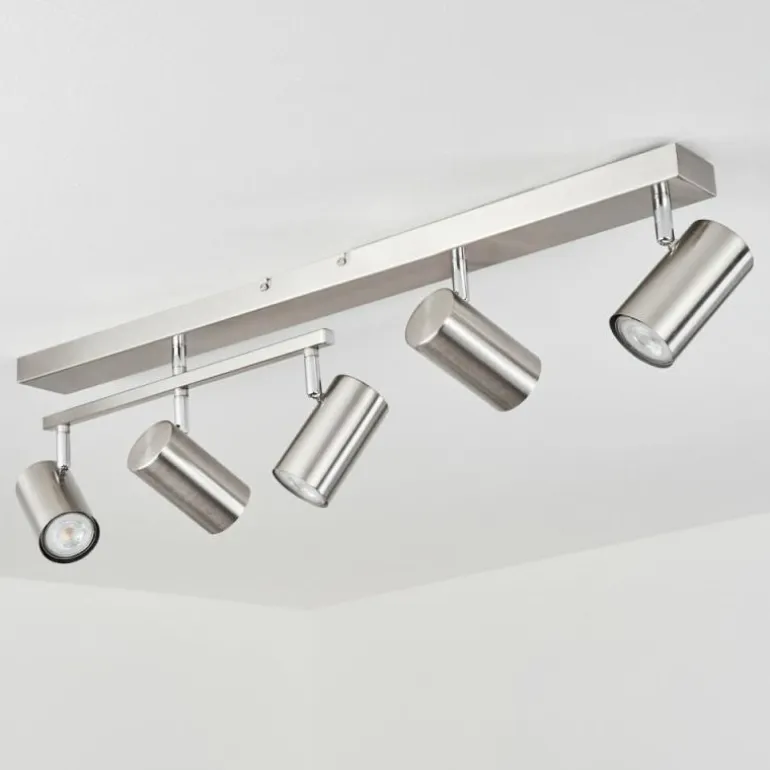 Plafonnier Javel Chrome, Nickel mat, 5 lumières