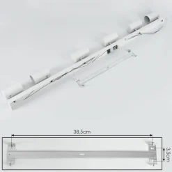 Plafonnier Javel Chrome, Blanc, 6 lumières
