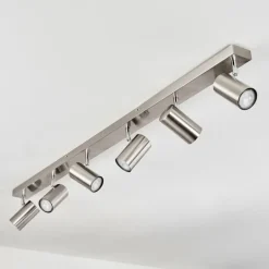 Plafonnier Javel Nickel mat, 6 lumières