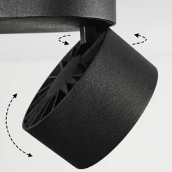 Plafonnier Laonsana LED Noir, 2 lumières
