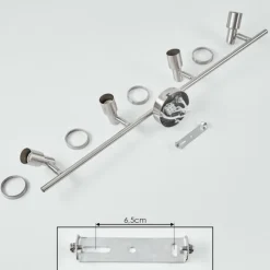 Plafonnier Lonquimay Nickel mat, 4 lumières