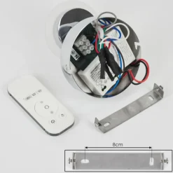 Plafonnier Lucy LED Chrome, 1 lumière, Télécommandes, Changeur de couleurs