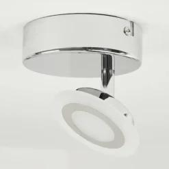 Plafonnier Lucy LED Chrome, 1 lumière, Télécommandes, Changeur de couleurs