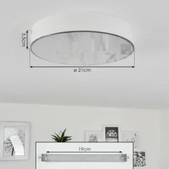 Plafonnier Mentque LED Blanc, 1 lumière