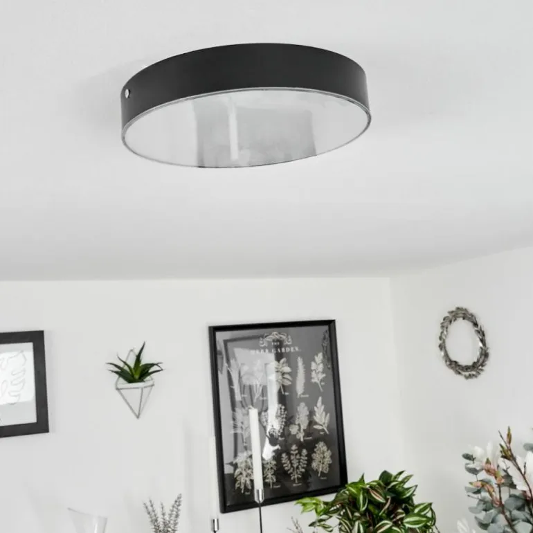 Plafonnier Mentque LED Noir, 1 lumière