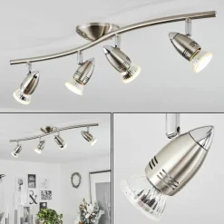 Plafonnier Mirandol Nickel mat, 4 lumières