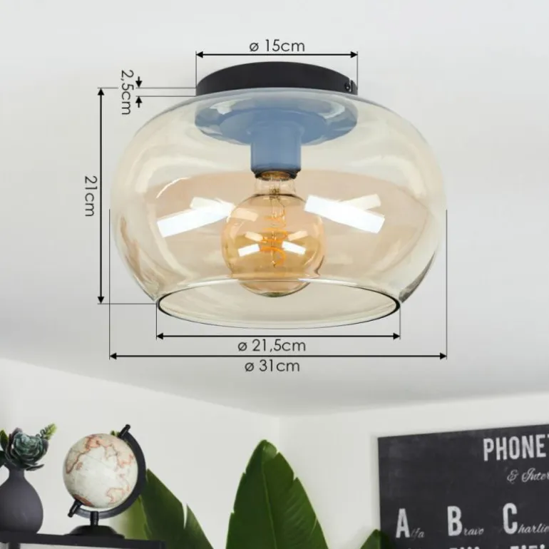 Plafonnier Molloy Ambre, 1 lumière