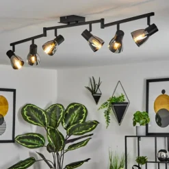 Plafonnier Murianette Noir, 6 lumières