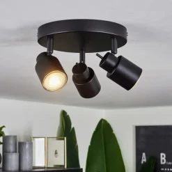 Plafonnier Nestavel LED Noir, 3 lumières