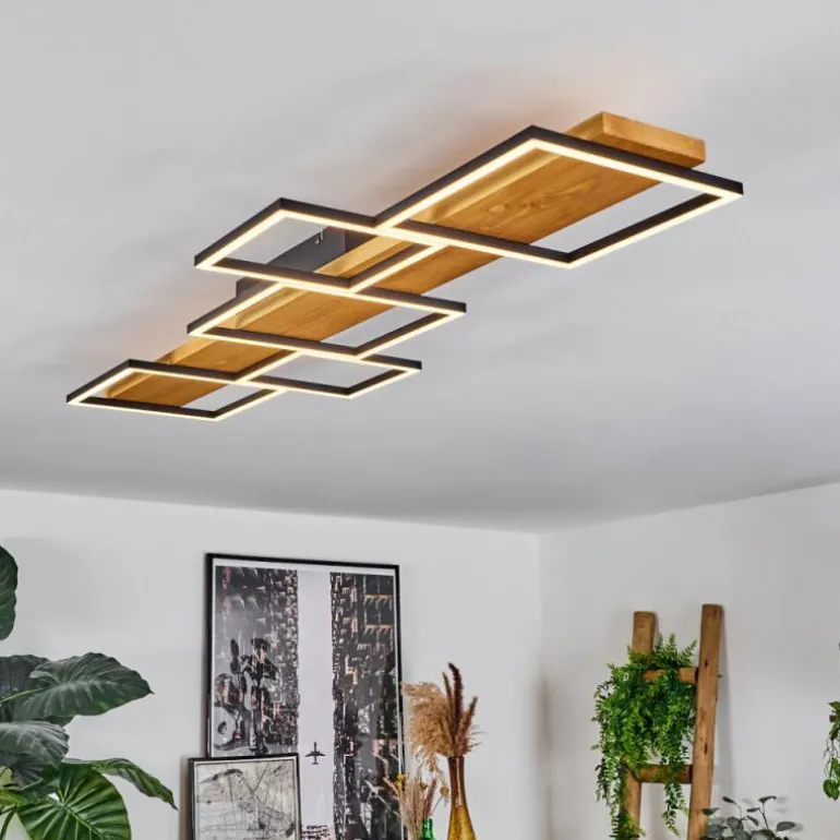 Plafonnier Pompu LED Écru, Noir, 1 lumière