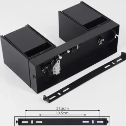 Plafonnier Prassinet Noir, 2 lumières