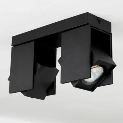 Plafonnier Prassinet Noir, 2 lumières
