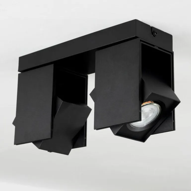 Plafonnier Prassinet Noir, 2 lumières