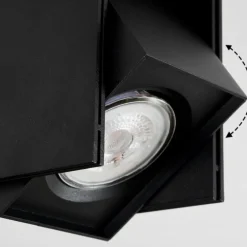 Plafonnier Prassinet Noir, 3 lumières