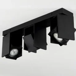Plafonnier Prassinet Noir, 3 lumières