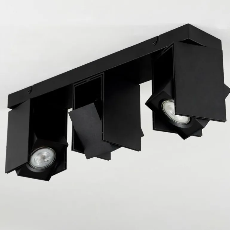 Plafonnier Prassinet Noir, 3 lumières