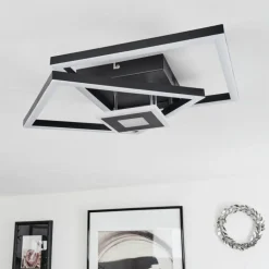 Plafonnier Serzedelo LED Noir, 1 lumière