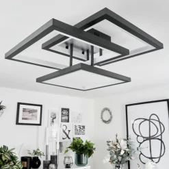 Plafonnier Solaro LED Gris, 1 lumière