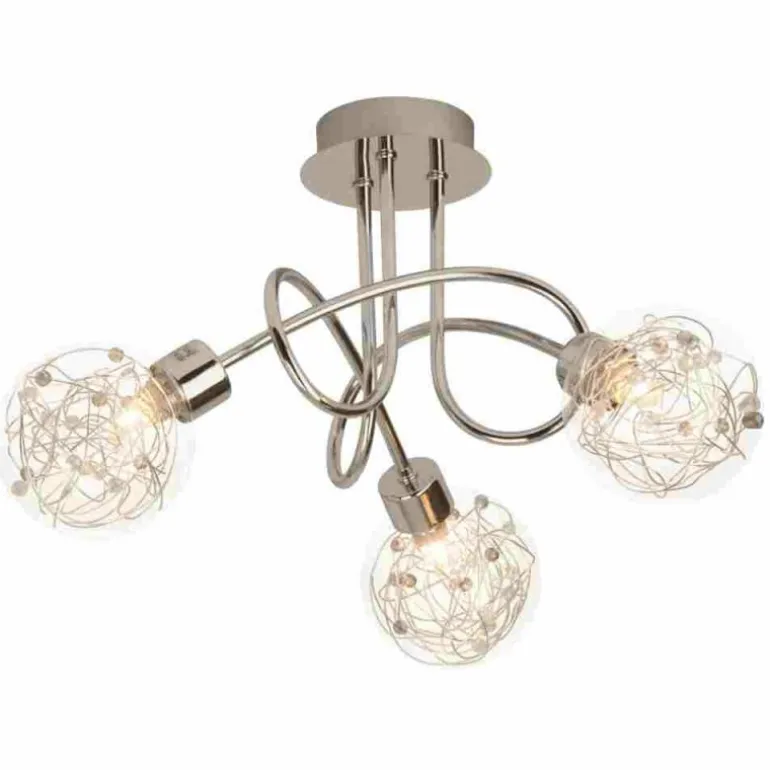 Plafonnier à spots en spirale Brilliant Joya Chrome, 3 lumières