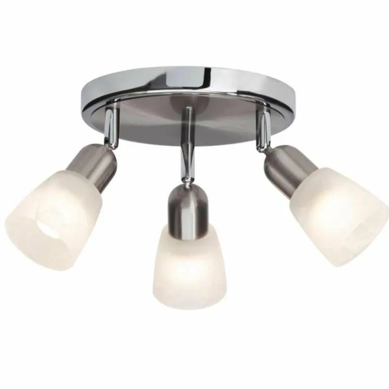 Plafonnier à spots rond Brilliant Bethany LED Chrome, 3 lumières