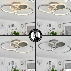 Plafonnier Tagsdorff LED Chrome, Nickel mat, 1 lumière