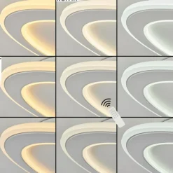 Plafonnier Tomazes LED Blanc, 1 lumière, Télécommandes