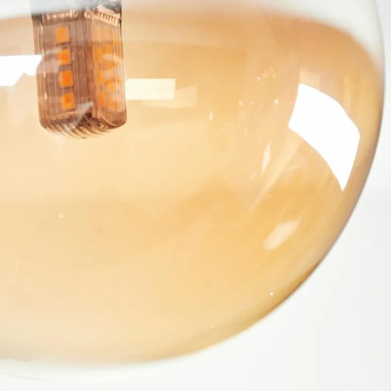 Plafonnier - Verre 10 cm, 12 cm, 15 cm Chehalis Ambre, 10 lumières