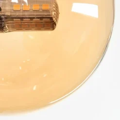 Plafonnier - Verre 10 cm, 12 cm, 15 cm Chehalis Ambre, Clair, 8 lumières
