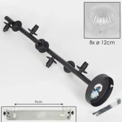 Plafonnier - Verre 12 cm Chehalis Clair, 8 lumières