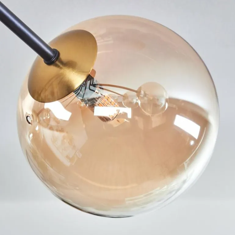 Plafonnier - Verre 15 cm Chehalis Or, Noir, 8 lumières